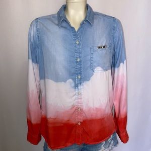 *CUSTOM “JULY4” DYED EMBELLISHED BUTTON DOWN SHIRT